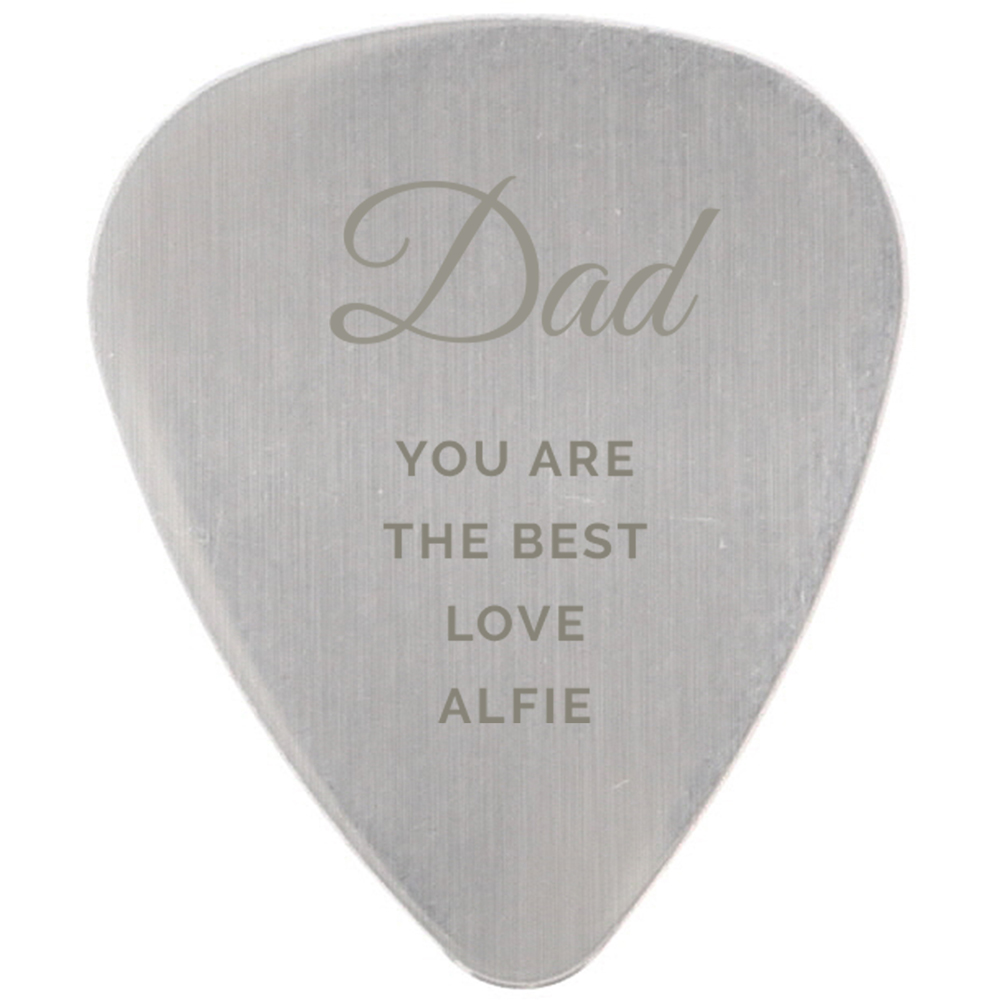 Personalised Memento Personalised Free Text Big Name Silver Plectrum Image 1