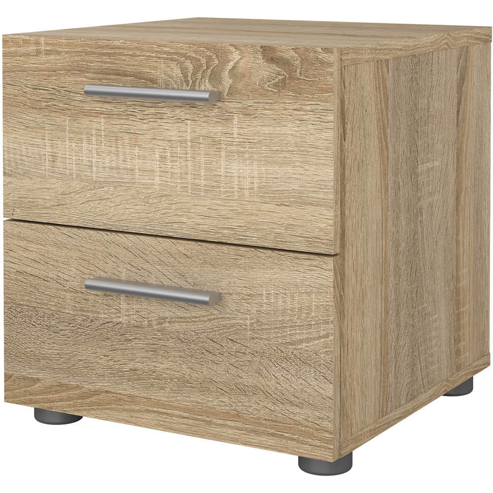 Florence 2 Drawer Oak Bedside Table Image 4