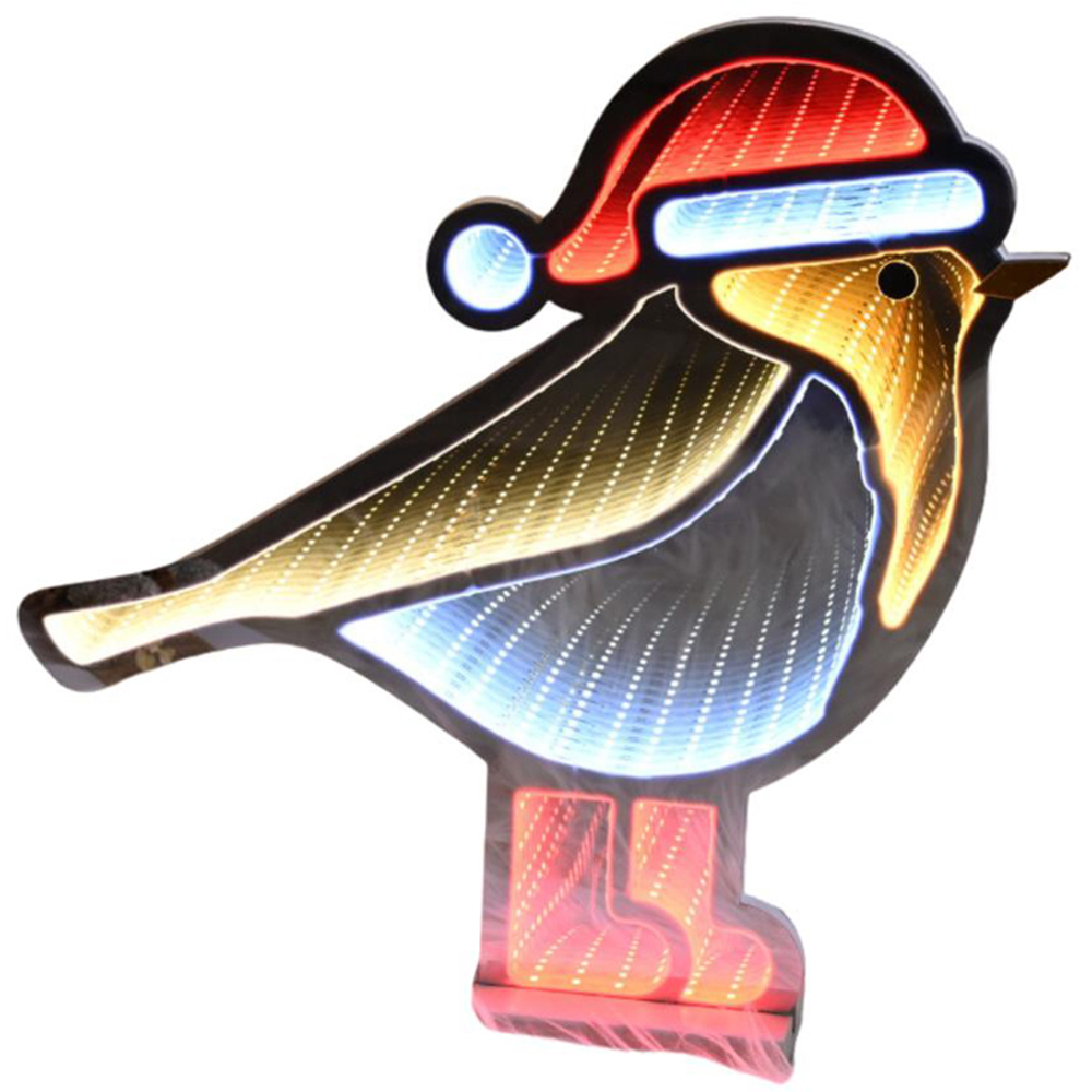 Samuel Alexander Red and White LED Light Up Christmas Robin Infinity Christmas Decoration 40cm Image 2