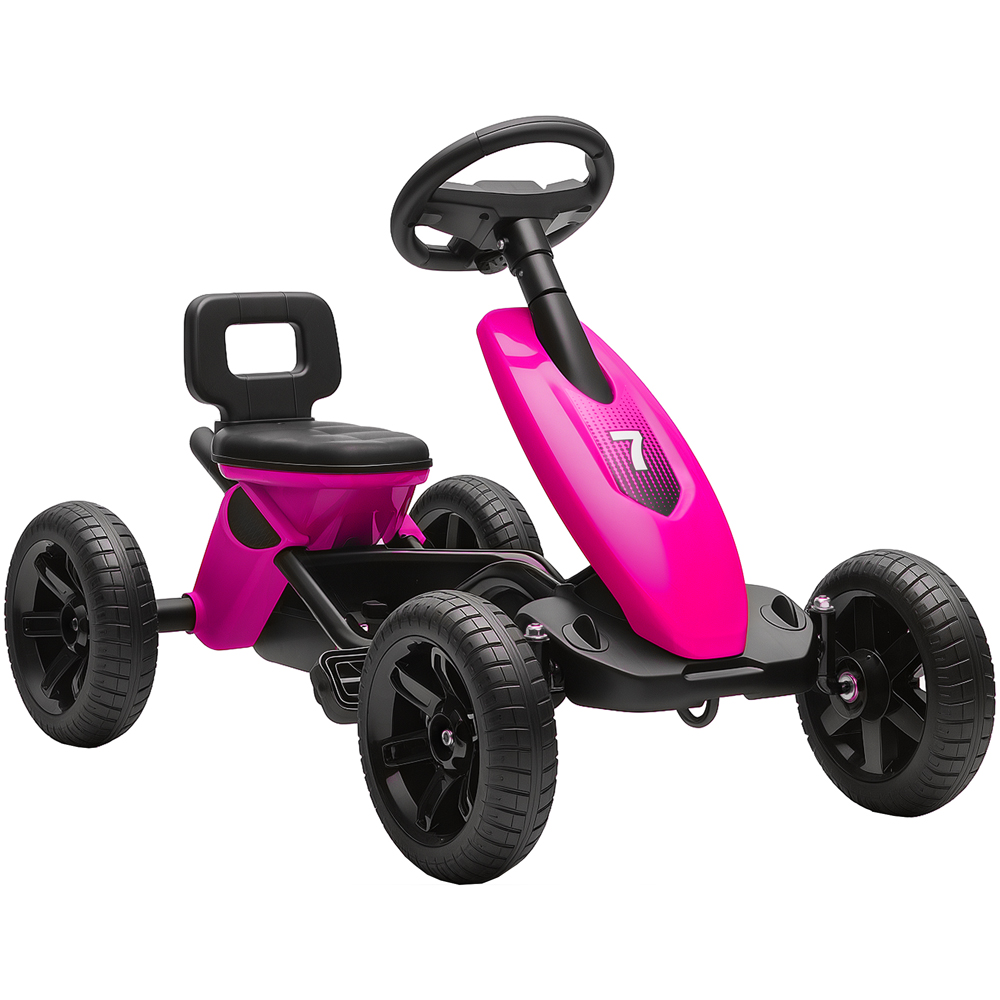 Tommy Toys Kids Pedal Go Kart with Silent EVA Wheels Pink Image 1