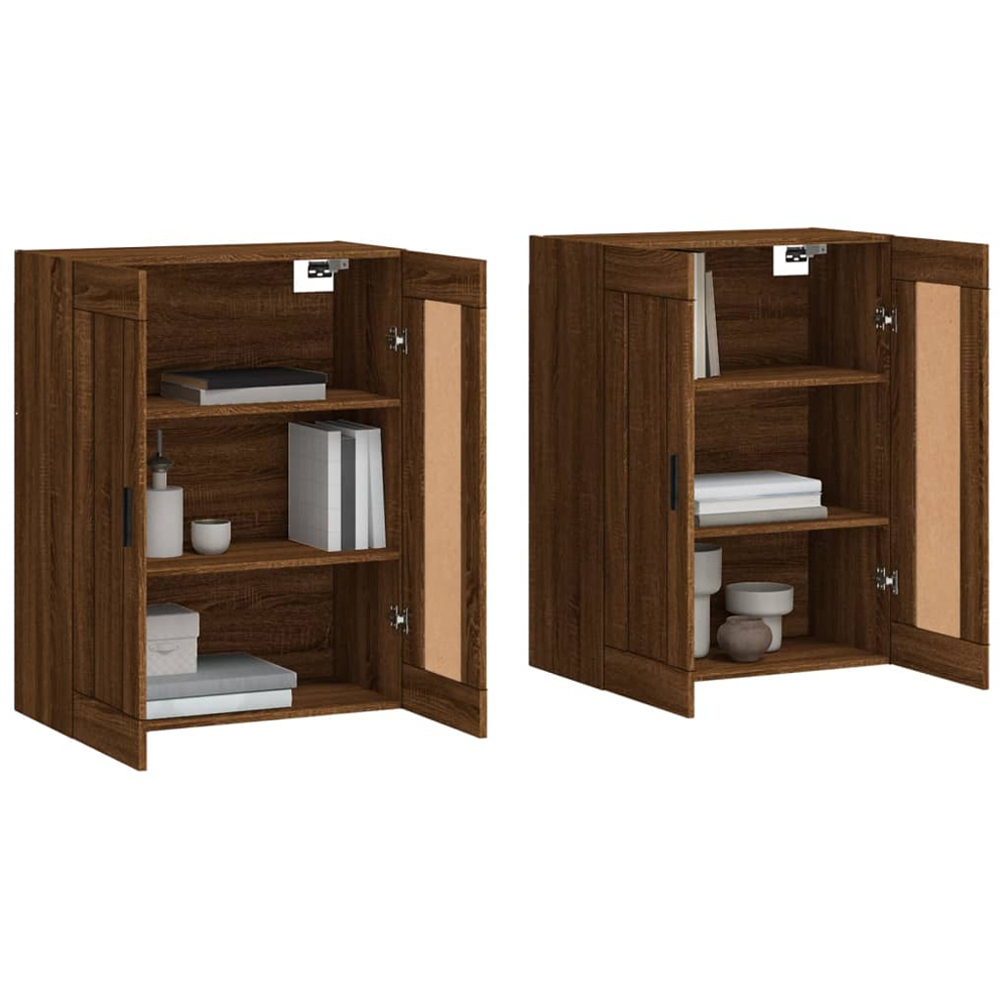 vidaXL 2 Door Brown Oak Wall Mounted Cabinet Set of 2 Image 3