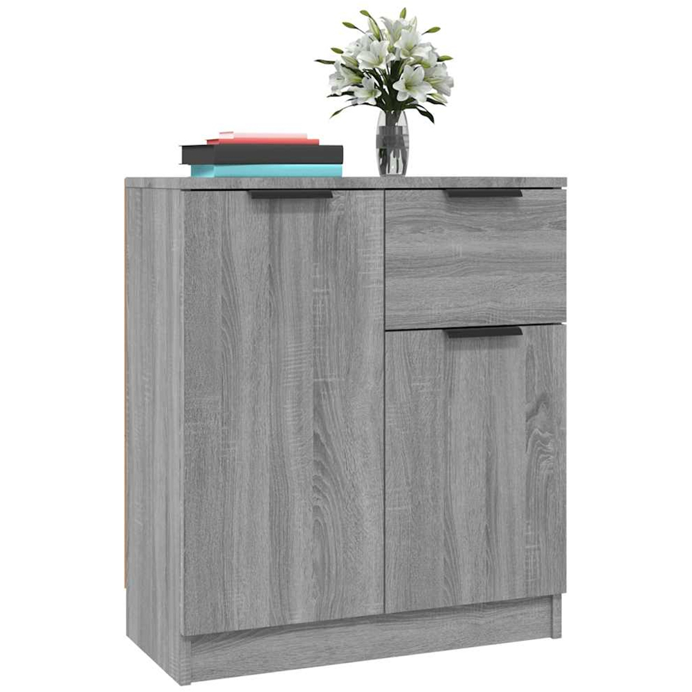 vidaXL 2 Door Single Drawer Grey Sonoma Wooden Sideboard Image 5