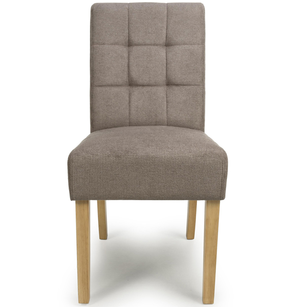 Portland Harlow Light Brown Flax Natural Legs Waffle Back Dining Chair Image 4