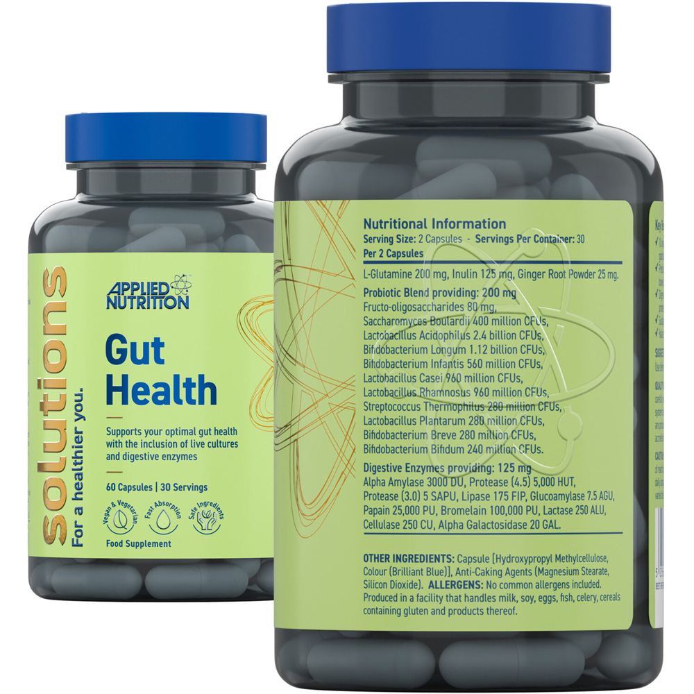 Pack of 60 Applied Nutrition Solutions Gut Health Capsules Image 3