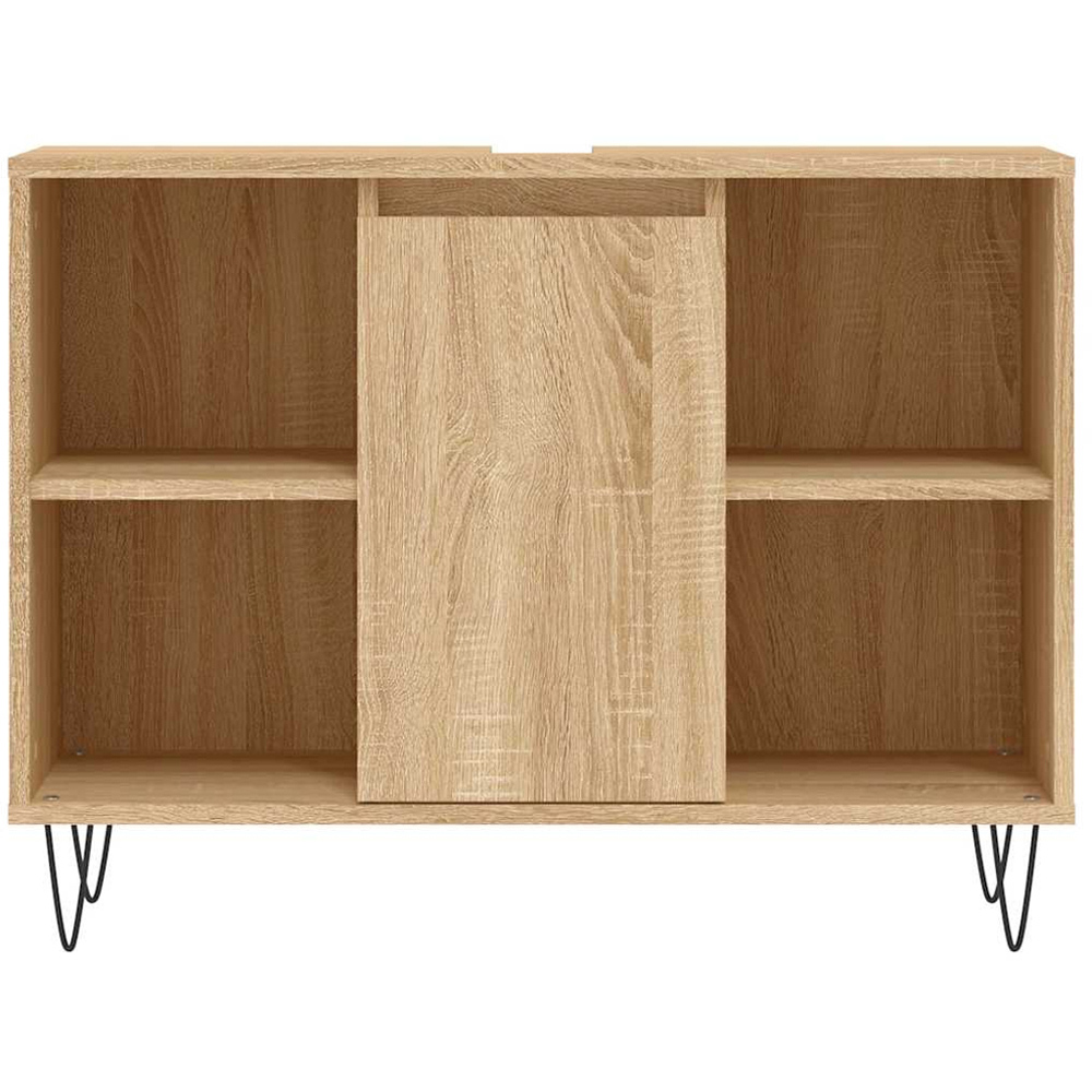 vidaXL Single Door 4 Open Shelf Sonoma Oak Bathroom Cabinet Image 5