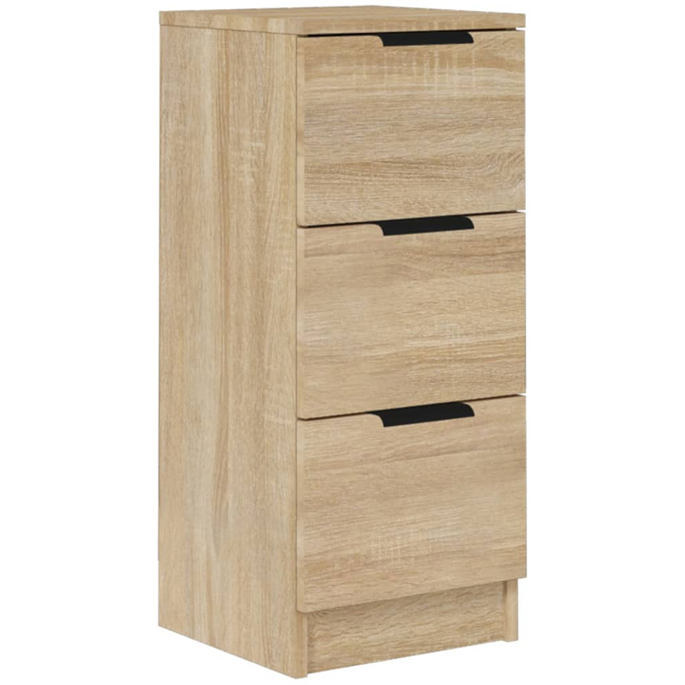vidaXL 3 Drawer Sonoma Oak Slim Sideboard Image 2