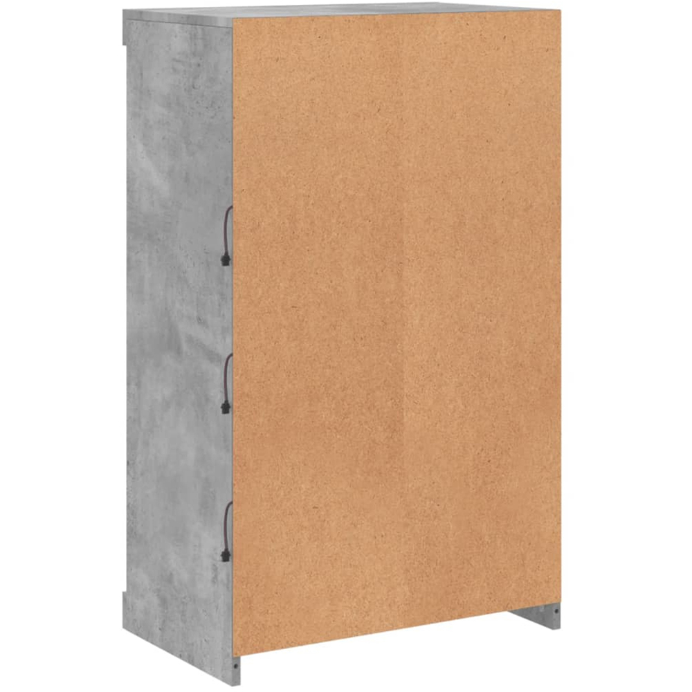 vidaXL 4 Shelf Concrete Grey Wooden Sideboard with LED Lights Image 6
