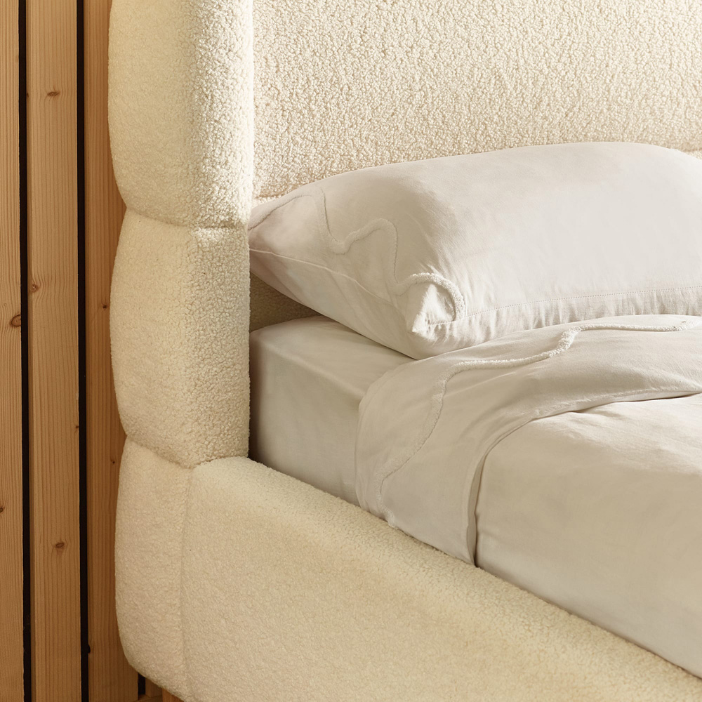 Julian Bowen Oberon Double Cream Boucle Upholstered Bed Image 6