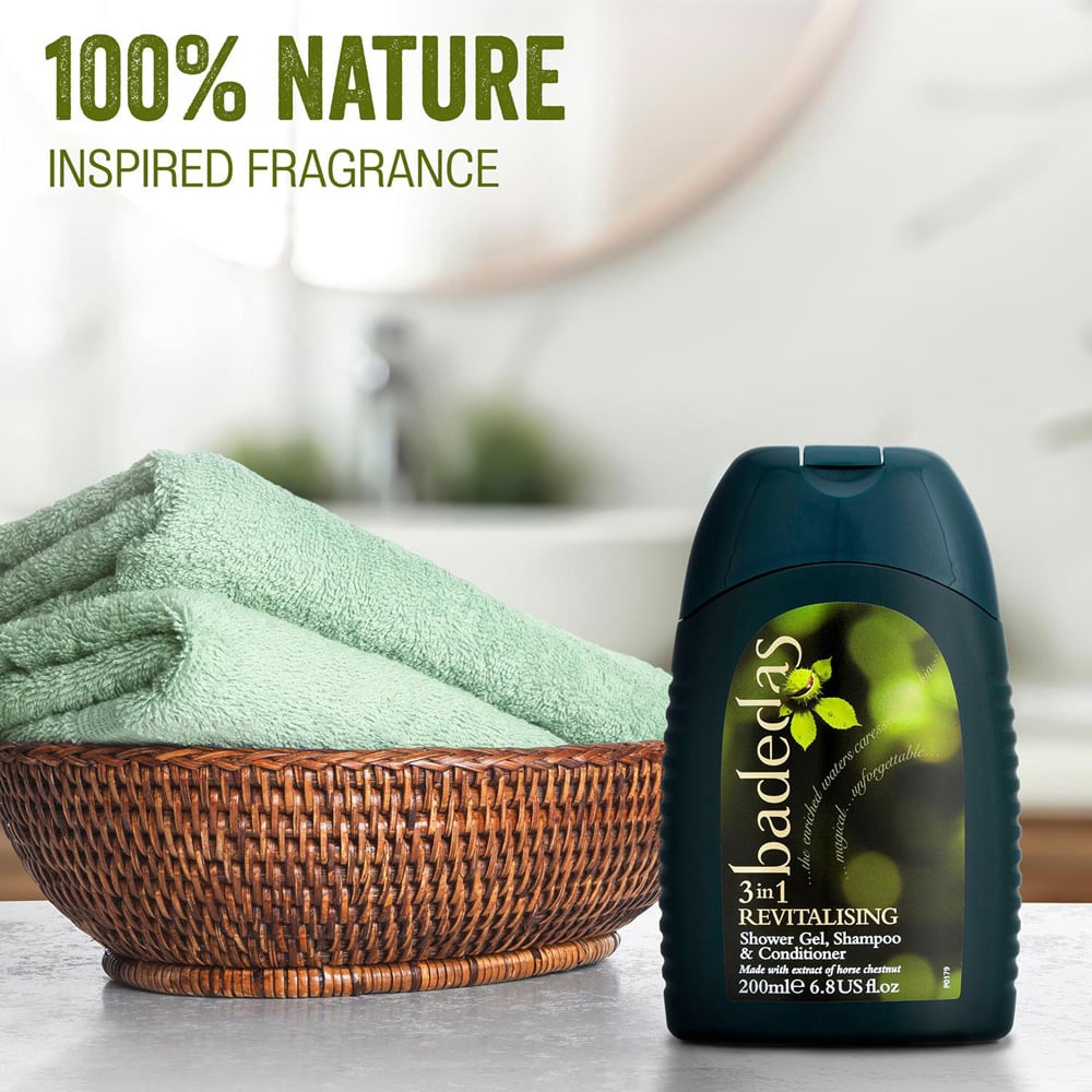Badedas 3-in-1 Revitalising Shower Gel Shampoo and Conditioner 200ml 6 Pack Image 2