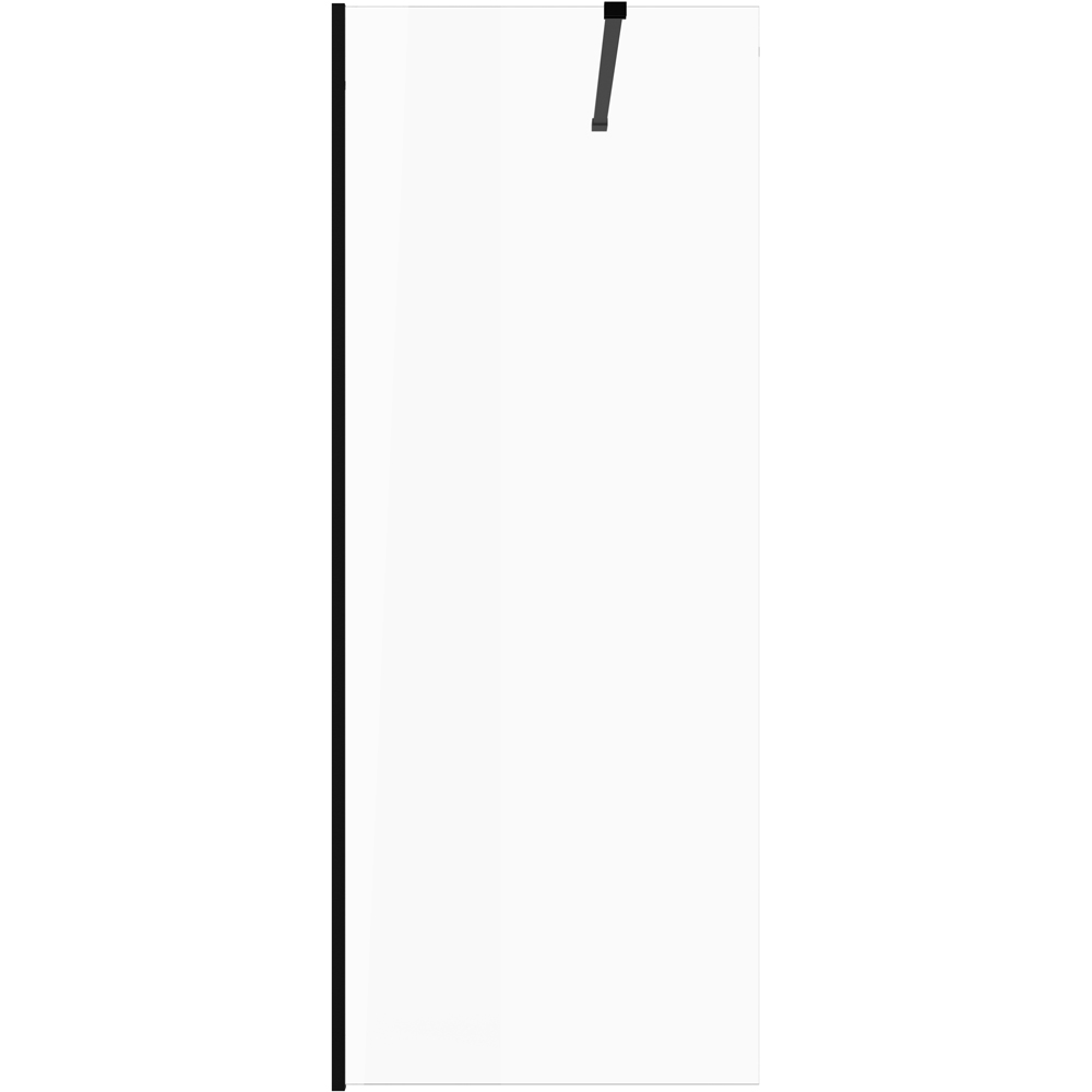 Bathstore Nero Glass Wetroom Shower Panel with Matt Black Profile and Side Bar 700mm Image 4