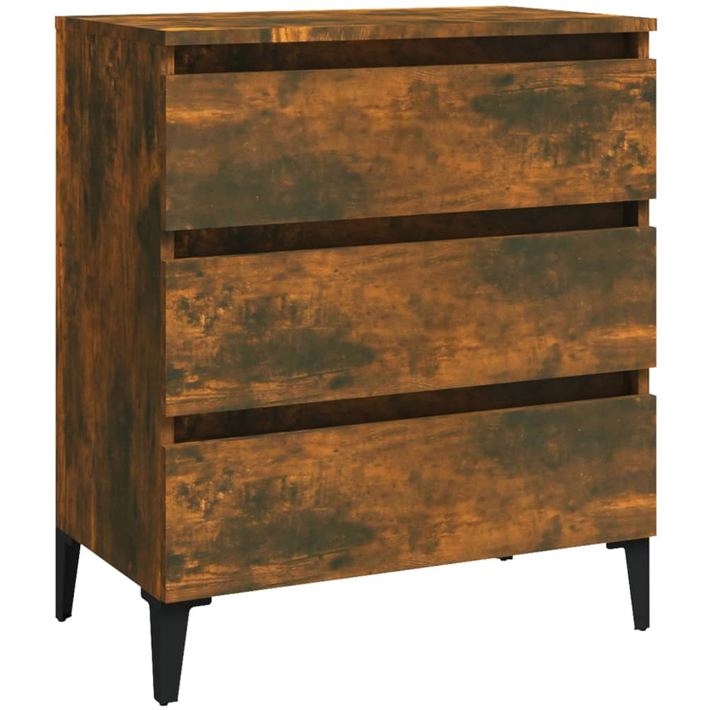 vidaXL 3 Drawer Smoked Oak Sideboard Image 2