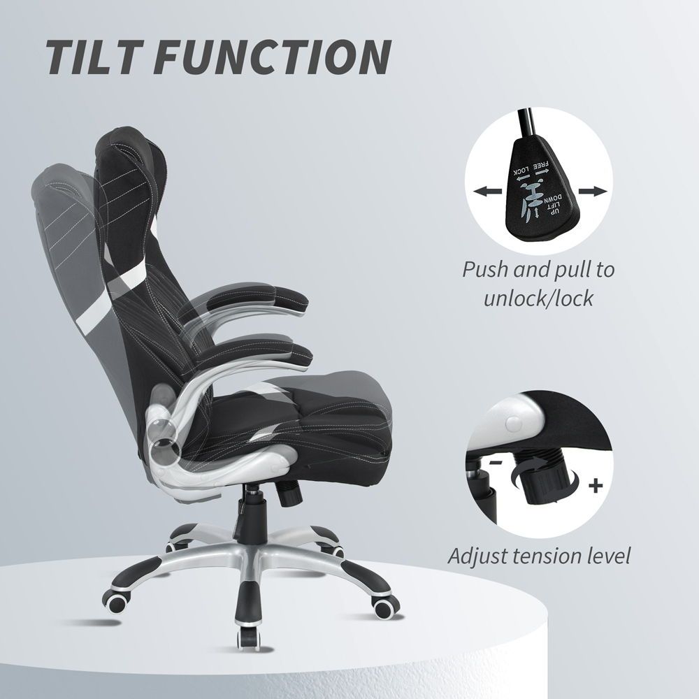 Vinsetto Black Fabric Tiltable Office Chair Image 5