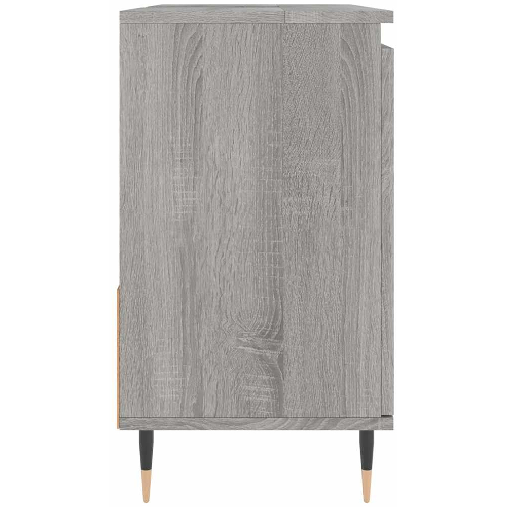 vidaXL Single Door 2 Drawer Grey Sonoma Oak Bathroom Cabinet Image 6
