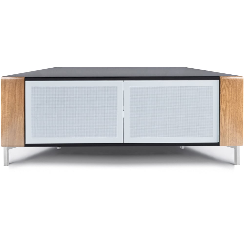 MDA Designs Corvus 2 Door Black Oak and White TV Cabinet Image 3