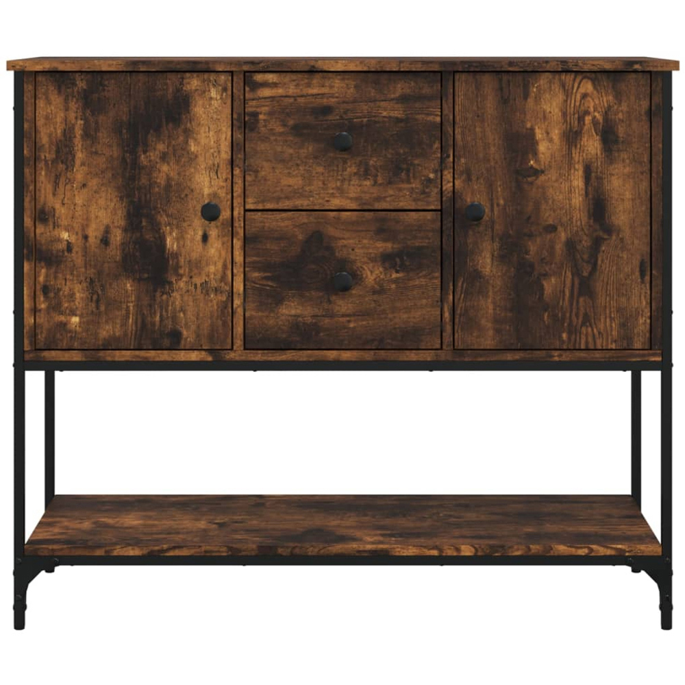 vidaXL 2 Door 2 Drawer Single Shelf Smoked Oak Sideboard Image 5