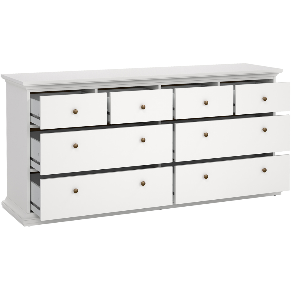 Florence Paris 8 Drawer White Chest of Drawers Image 5