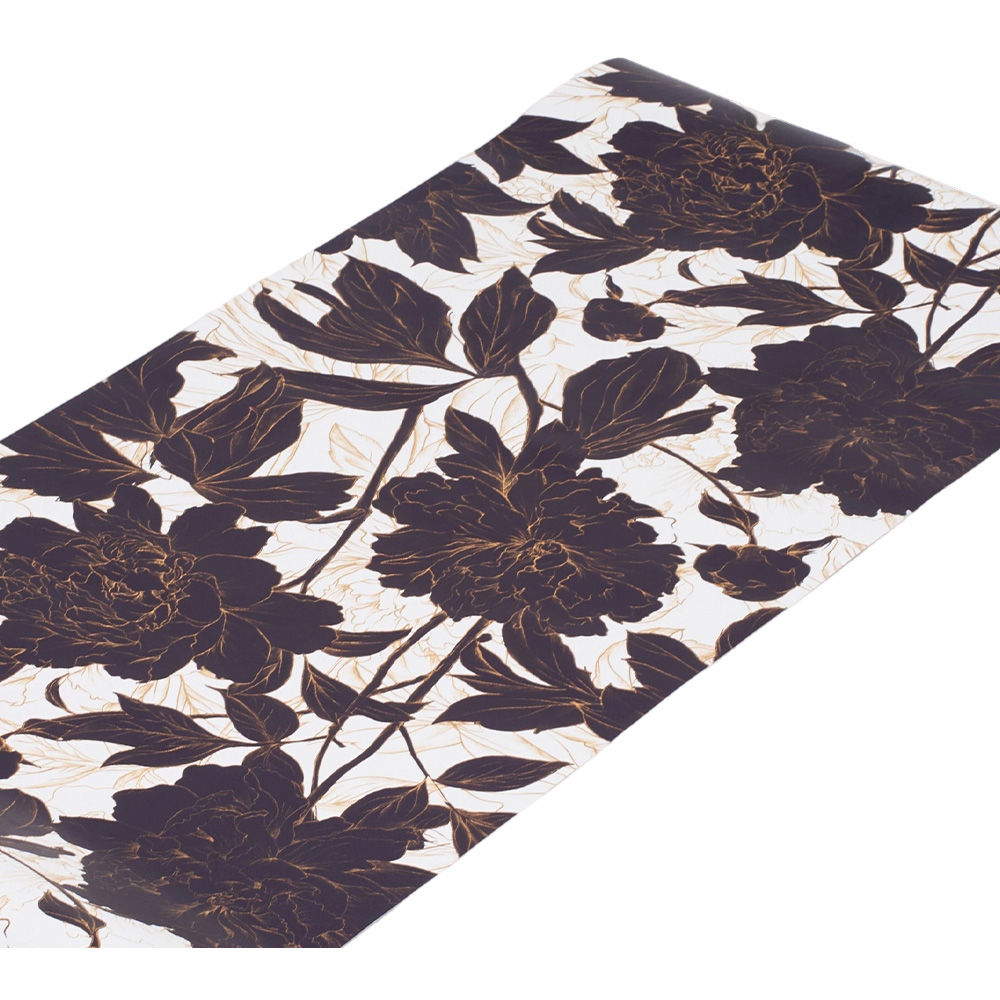 Living and Home Floral Pattern Black and Gold Peel and Stick Wallpaper Image 5