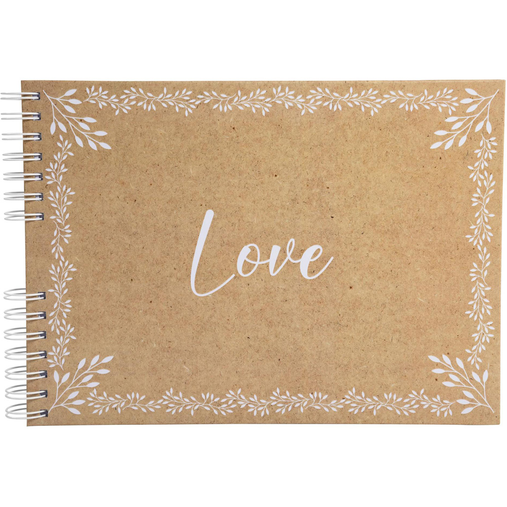 Exacompta Kraft White Botanical Design Wirebound Photo Album 50 Sheets 150 Photos Image 3