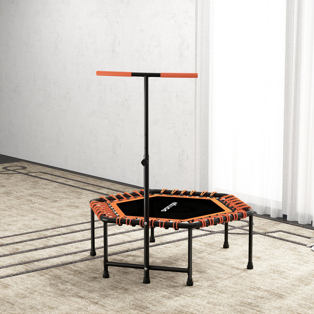 SPORTNOW 3.7ft Orange Trampoline with Adjustable Handle and LED Lights Image 2