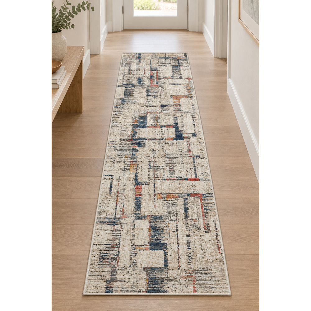 Portland Urco Zeta Delta Cream Non Slip Rug 66 x 200cm Image 4