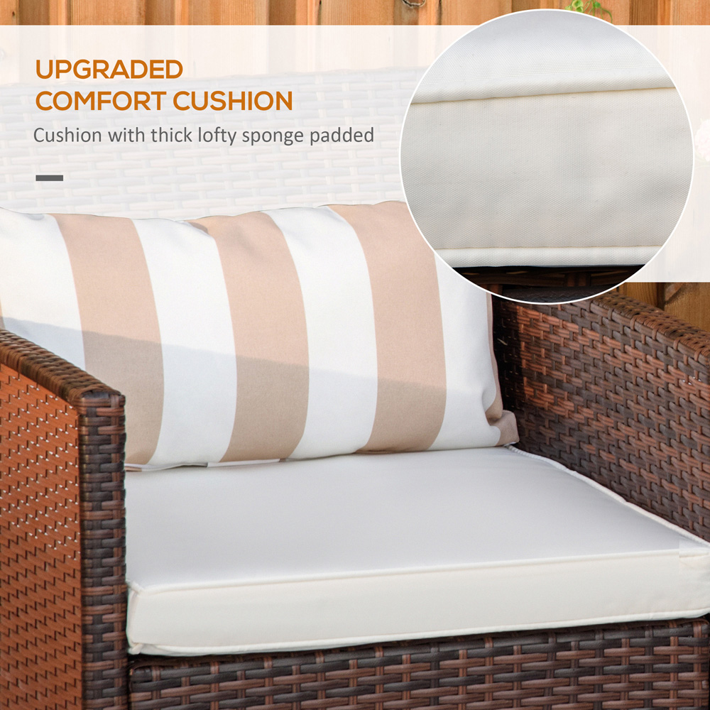 Outsunny 2 Seater Brown Rattan Lounge Set Image 6