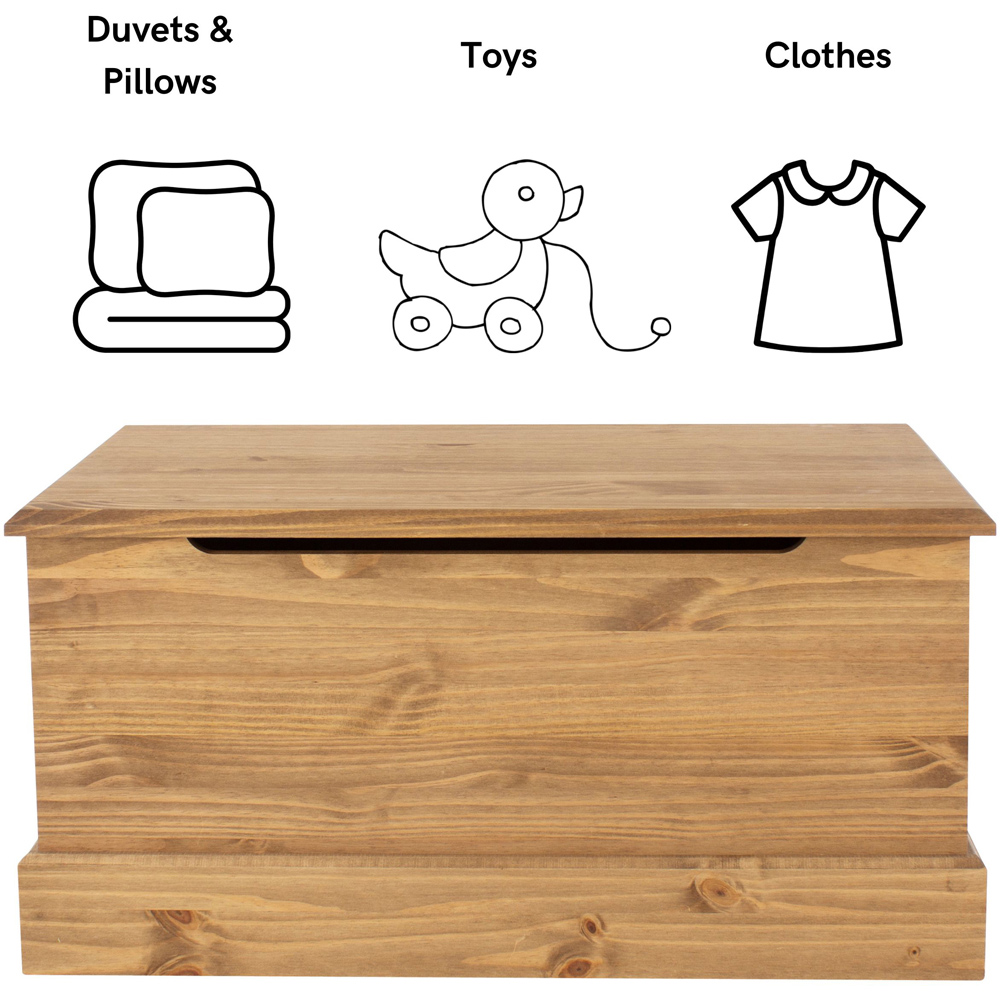 Core Products Cotswold Pine Wood Ottoman Storage Trunk Image 6