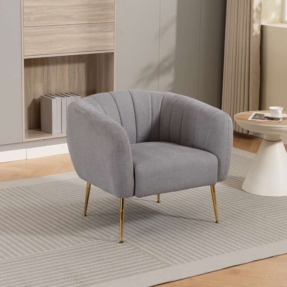 Artemis Home Stanton Grey Fabric Shell Accent Chair Image 7