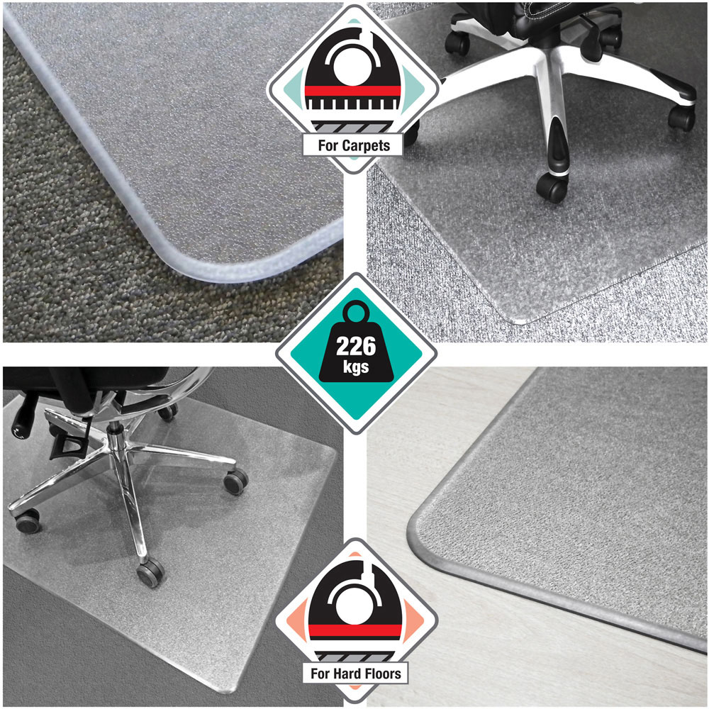 Floortex Megamat Extra Thick Chair Mat for Hard Floors and Carpets 89 x 119cm Image 7