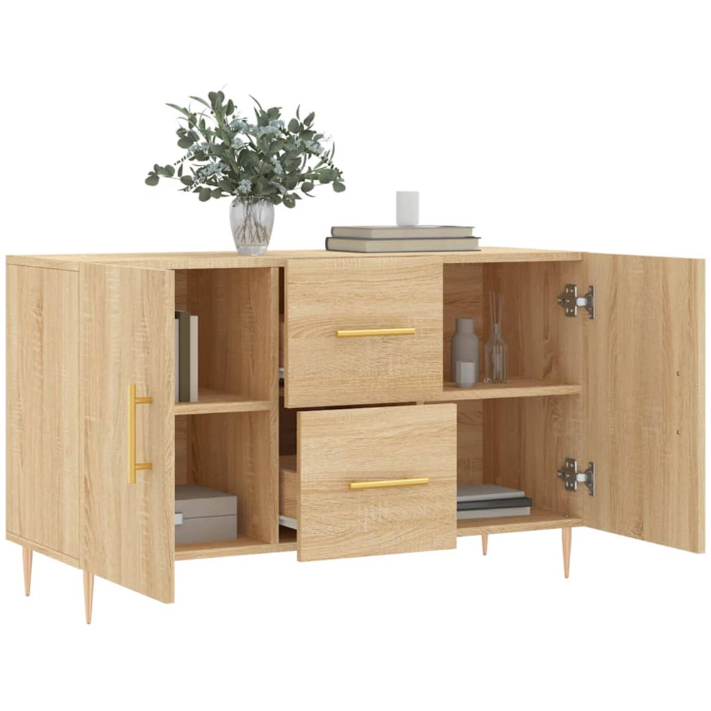 vidaXL 2 Door 2 Drawer Sonoma Oak Sideboard Image 4