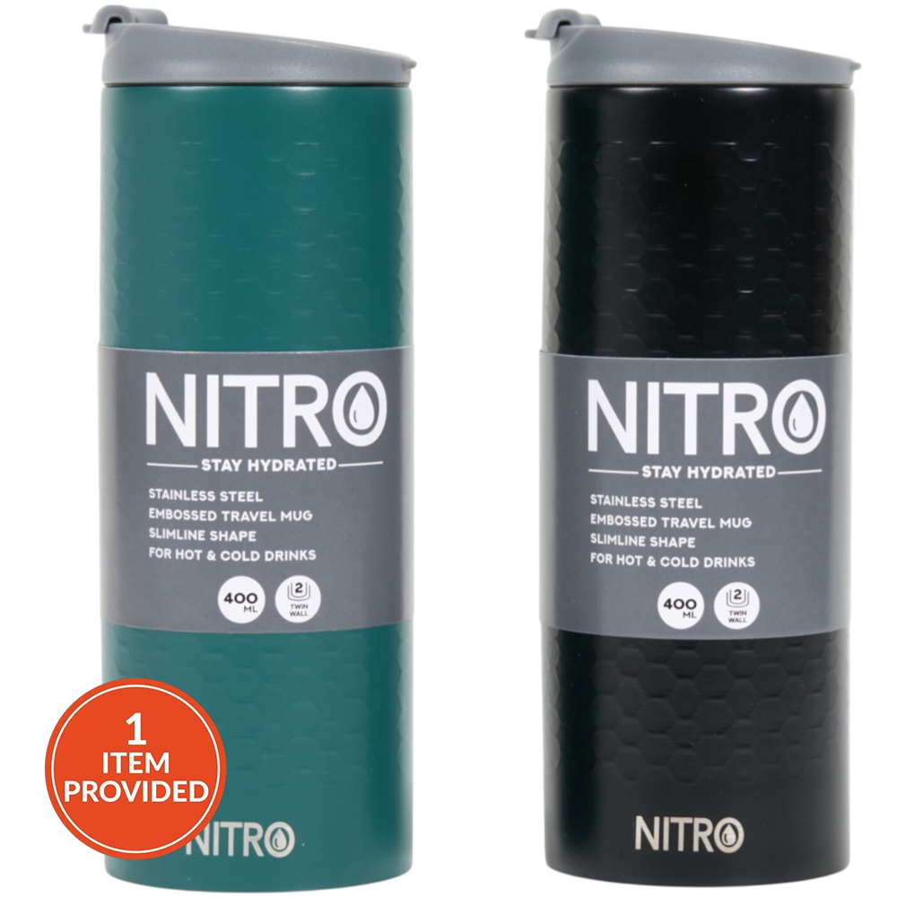 Nitro Embossed Stainless Steel Travel Mug Image 1