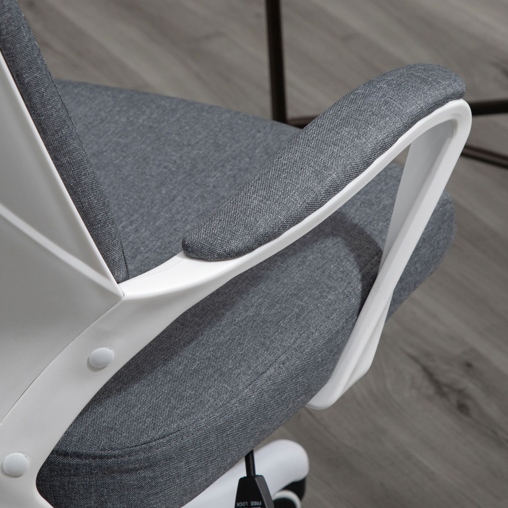 Portland Grey Swivel Linen Feel Fabric Ergonomic Office Chair Image 3