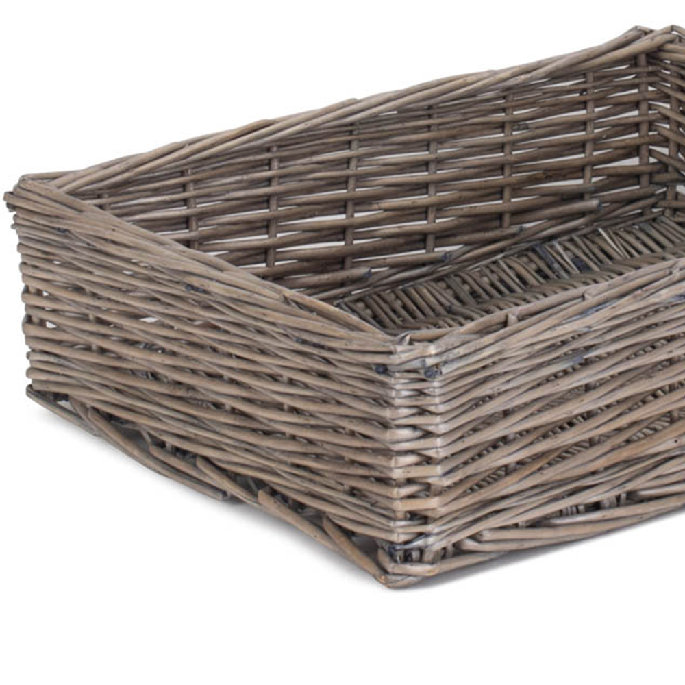 Red Hamper Large Antique Wash Straight Sided Wicker Tray Image 2
