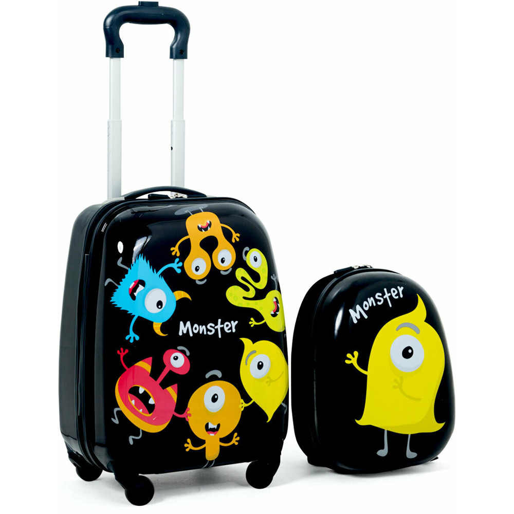 Costway Kids Black 2 Piece Luggage Set Image 1