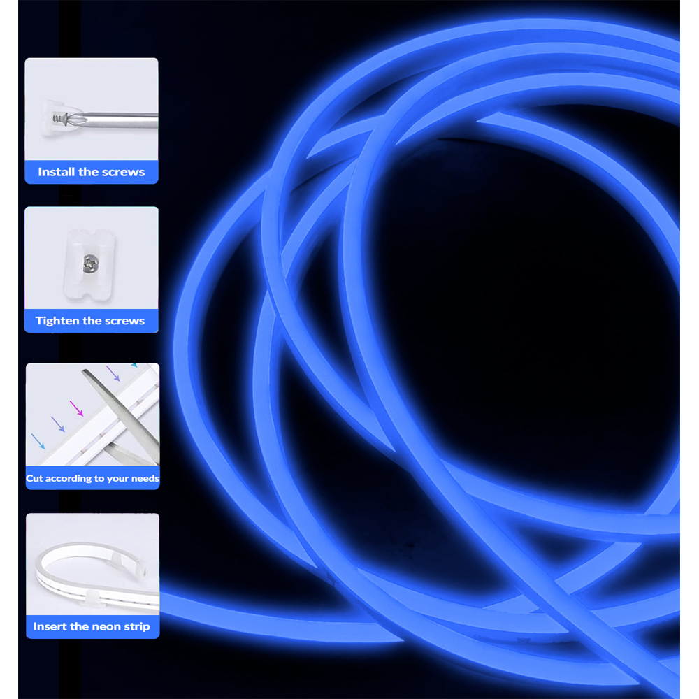 ExtraStar Neon Blue LED Strip with Power Adapter 5m Image 2