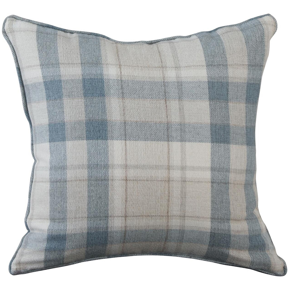 Divante Highbury Blue Check Cushion 43cm Image