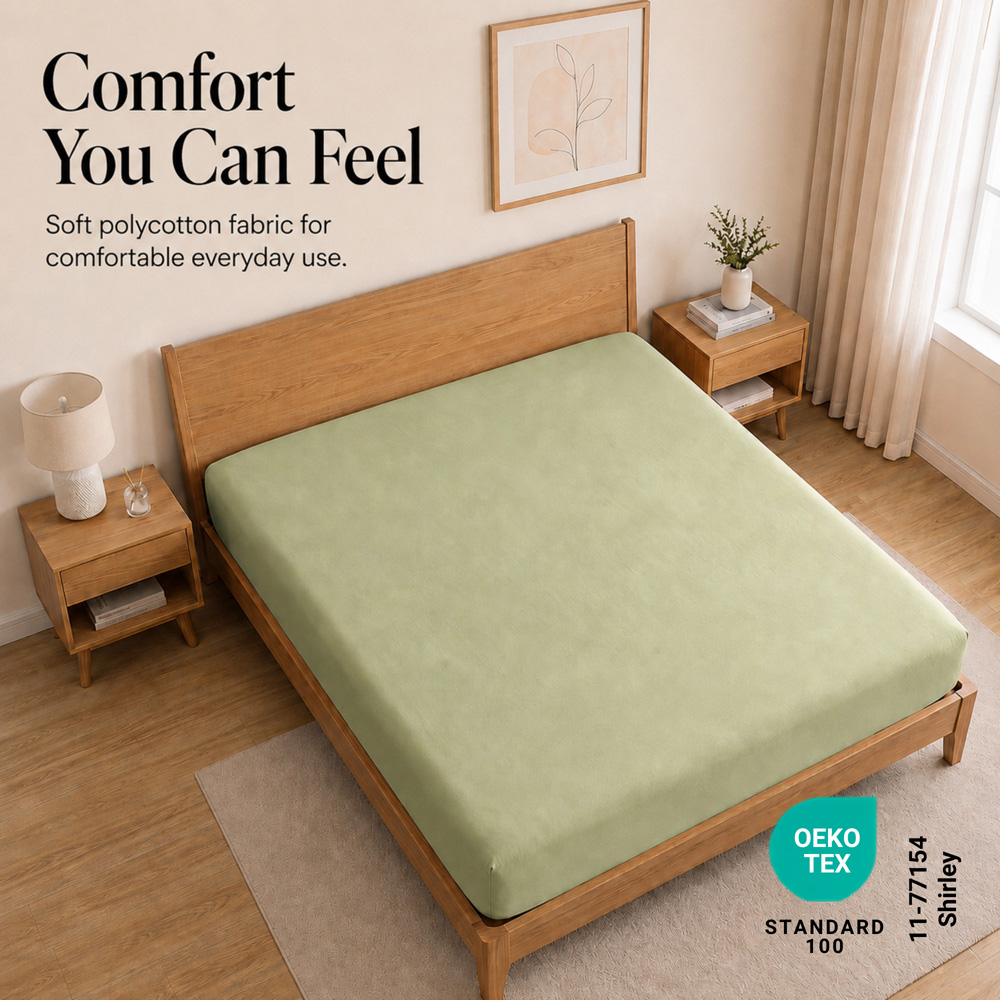 MHG Living Super King Size Sage 30cm Deep Pocket Fully Elasticated Fitted Sheet Image 7