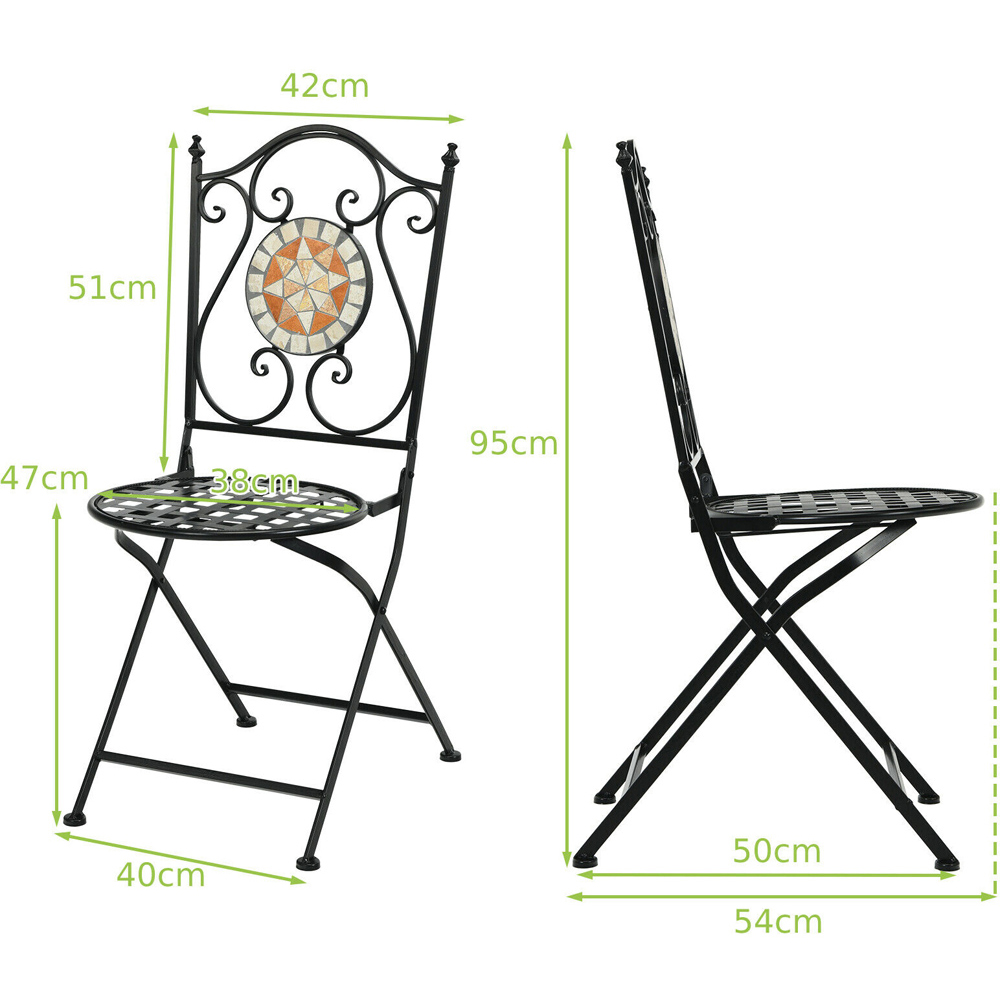 Costway 2 Seater Mosaic Metal Bistro Set Image 7