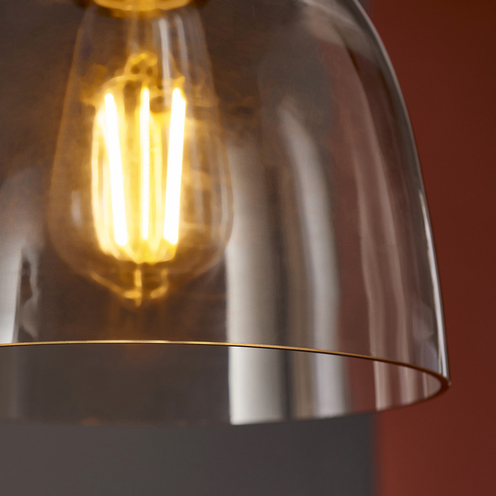 Merano Alessandria Grey and Black Chrome Glass Pendant Light Image 6