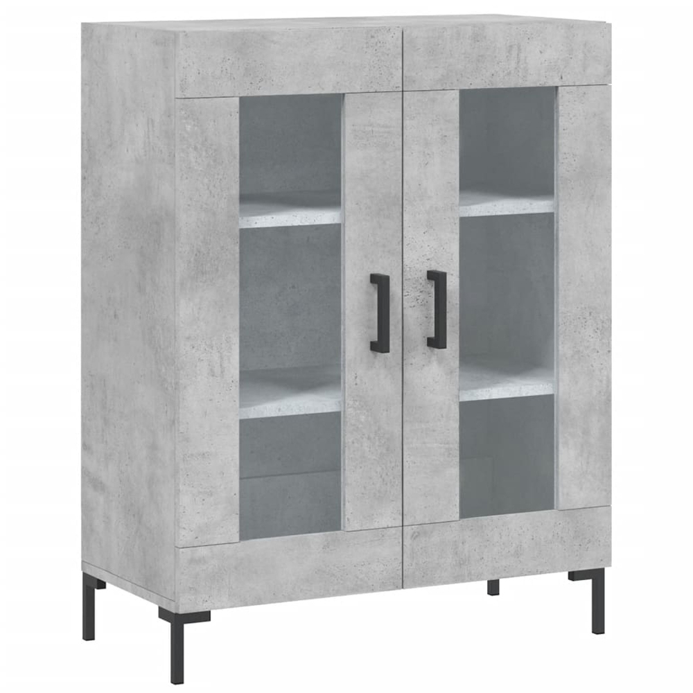 vidaXL 4 Glass Door Concrete Grey Highboard Image 7