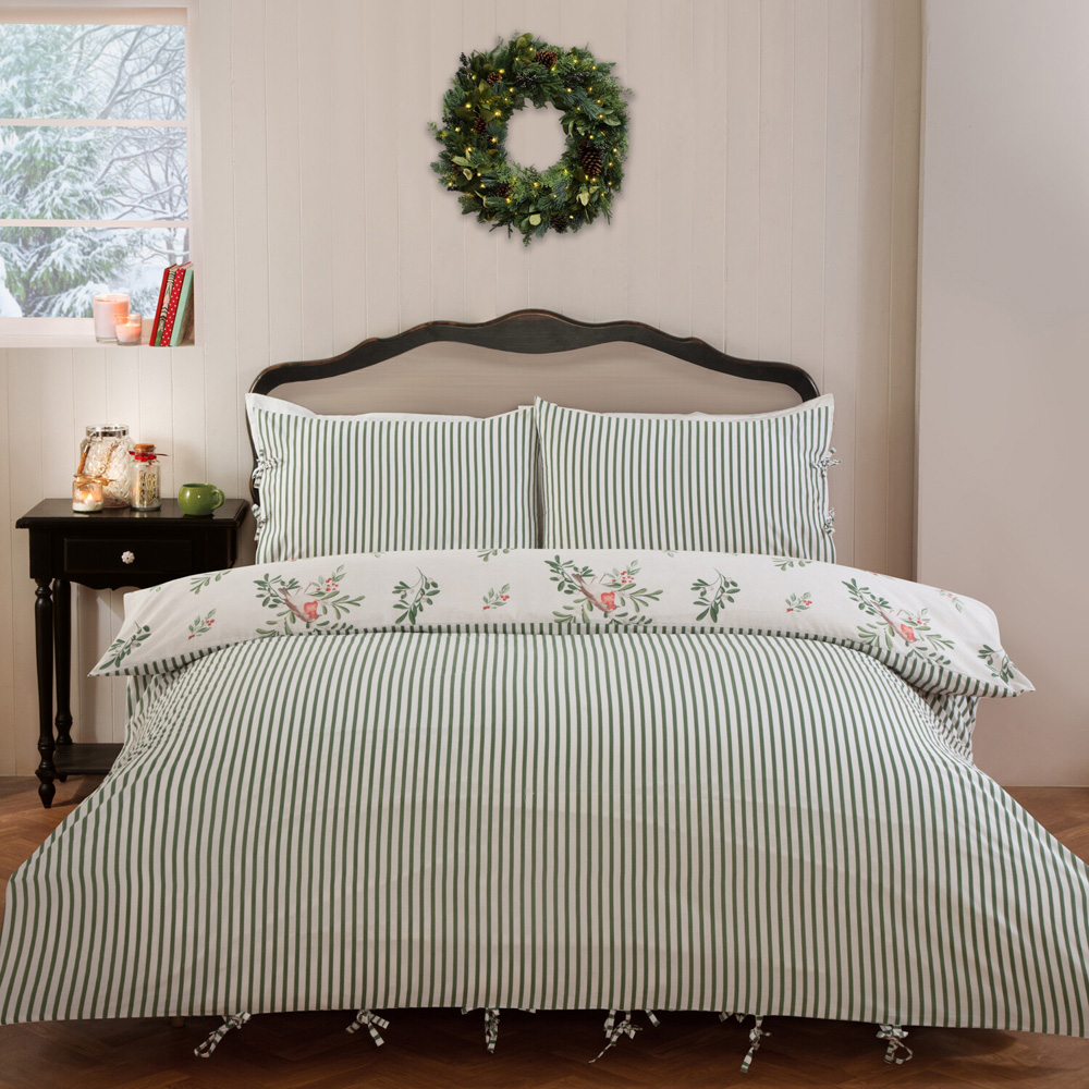 Winter Robins Duvet Set White King Image 2