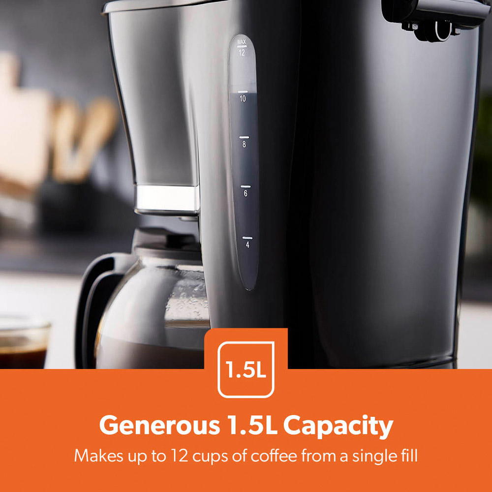 Geepas GCM41505UK Black Nylon Filter 1.5L Coffee Machine 800W Image 3