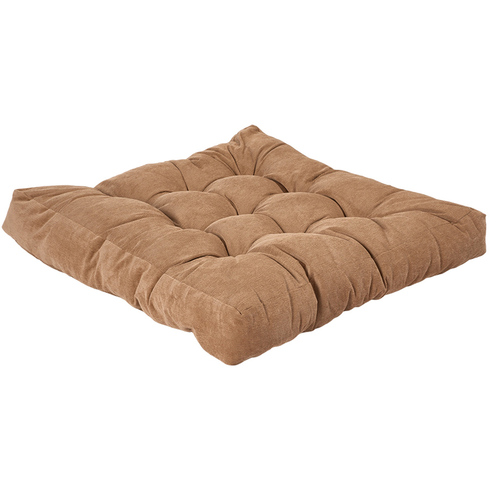 Living and Home Light Coffee Soft Corduroy Chair Cushion 55 x 55cm Image 3