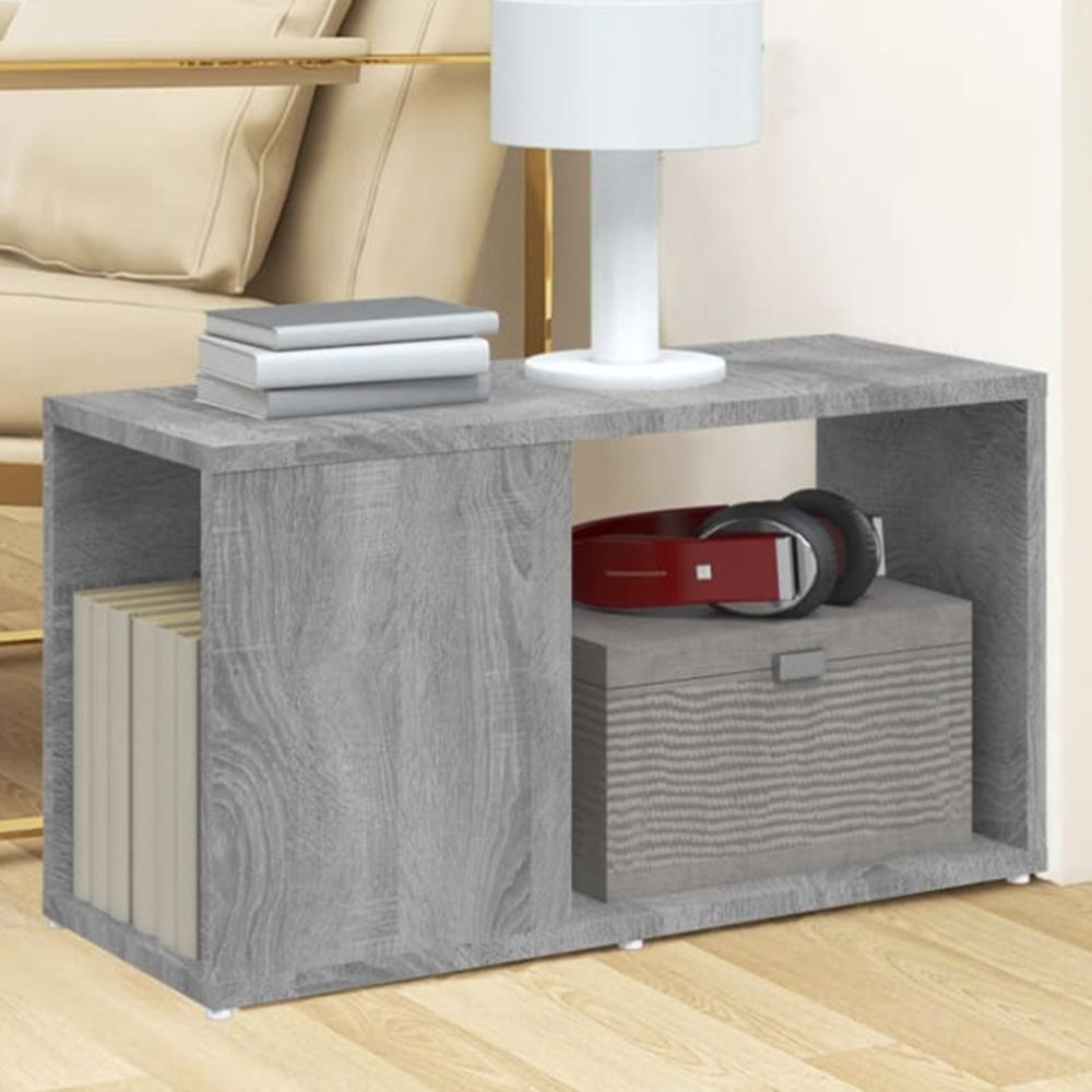 vidaXL Single Shelf Grey Sonoma Small TV Cabinet Image 1