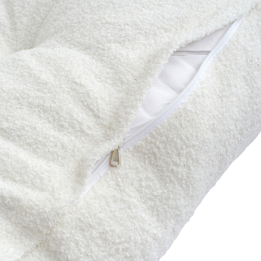 Living and Home Beige Teddy Fleece Wedge Headboard Pillow with Side Pocket 50 x 180cm Image 3