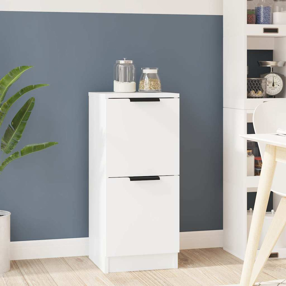 vidaXL 2 Drawer White Slim Sideboard Image 8