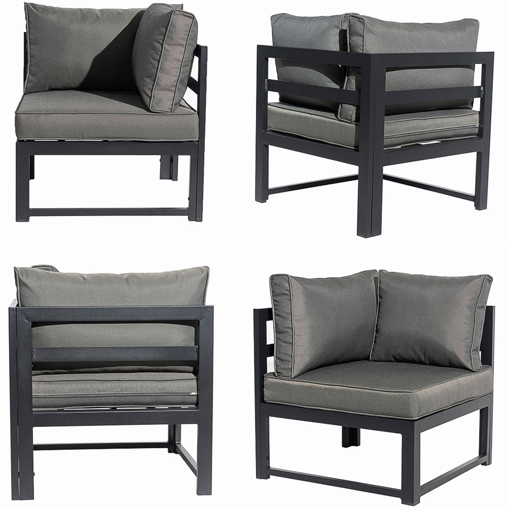 Furniture One 4 Seater L Shape Aluminium Garden Corner Sofa Set Image 4