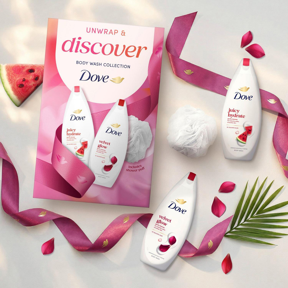 Dove Unwrap and Discover Body Wash Collection Gift Set 2 Piece 3 Pack Image 2