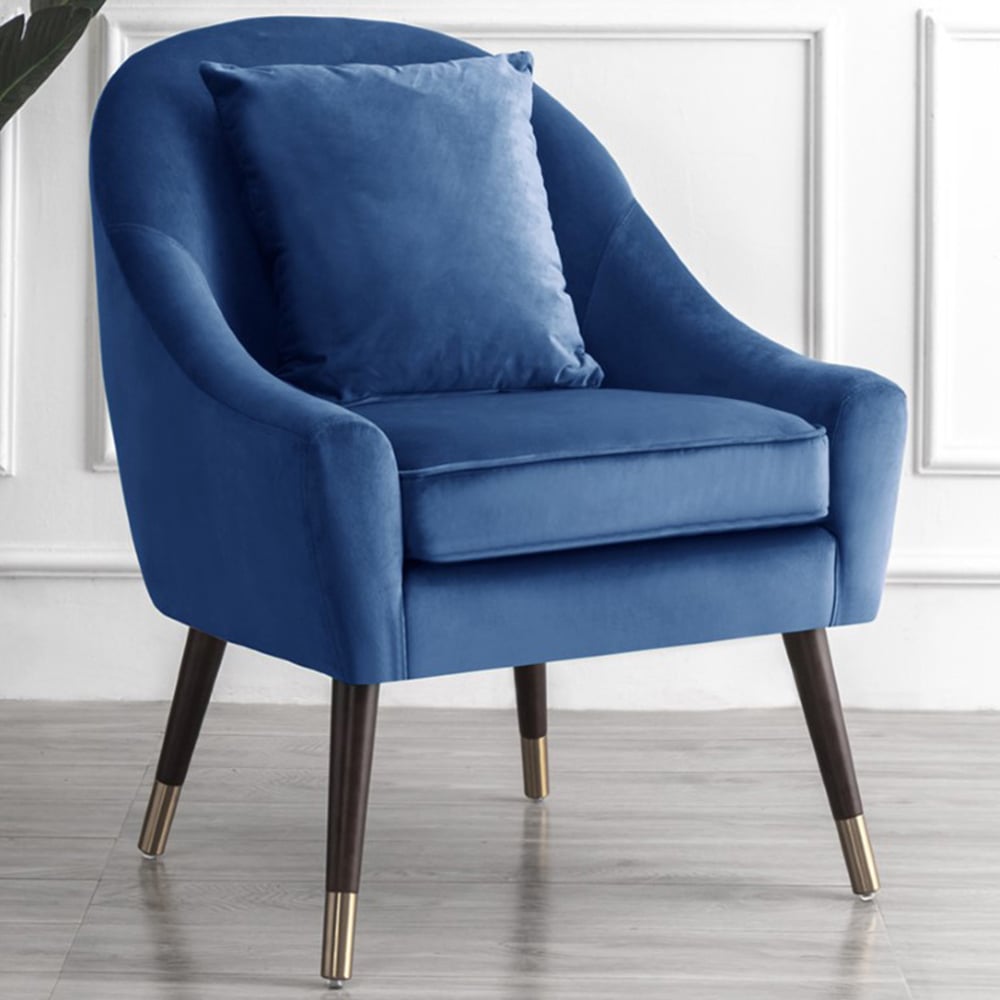 Artemis Home Octavia Blue Velvet Accent Chair Image 1