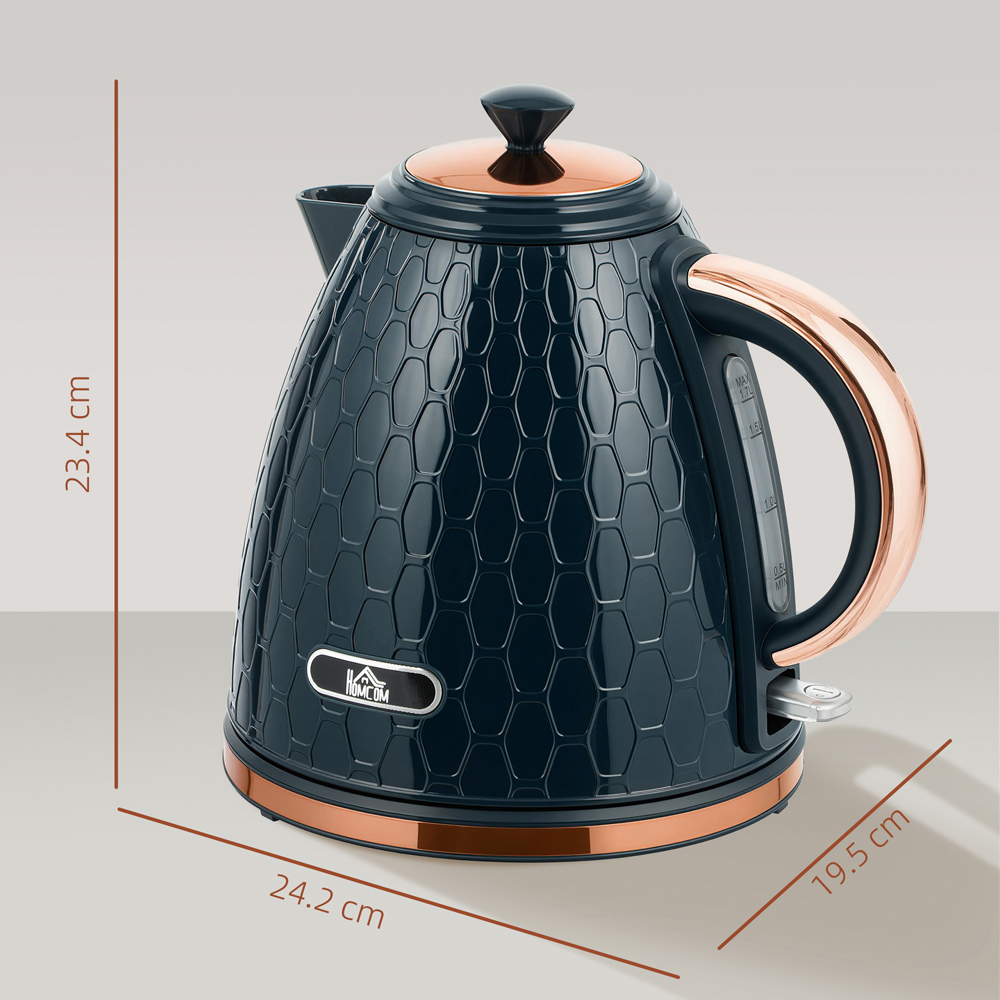 HOMCOM Dark Blue 1.7L Fast Boil Electric Kettle 3000W Image 9
