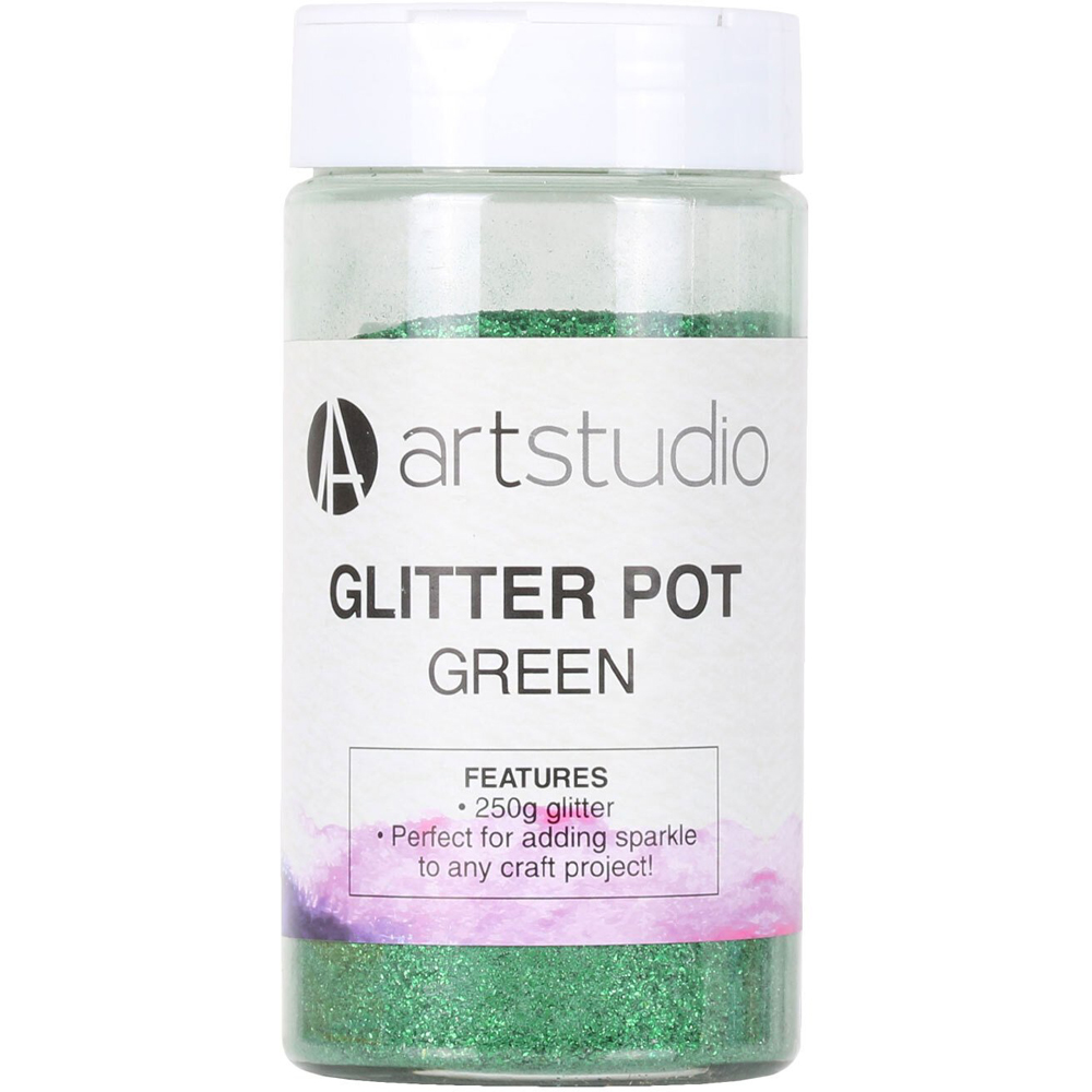 Art Studio Glitter Pot Red or Green Image 3
